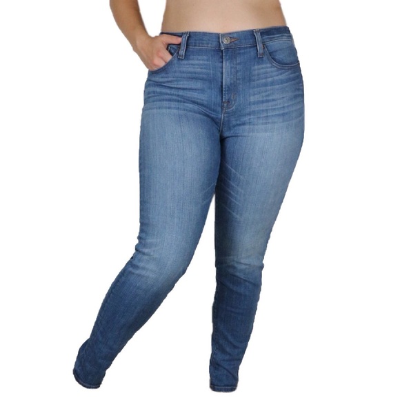 J. Crew High Rise Medium Wash Skinny Jeans 32